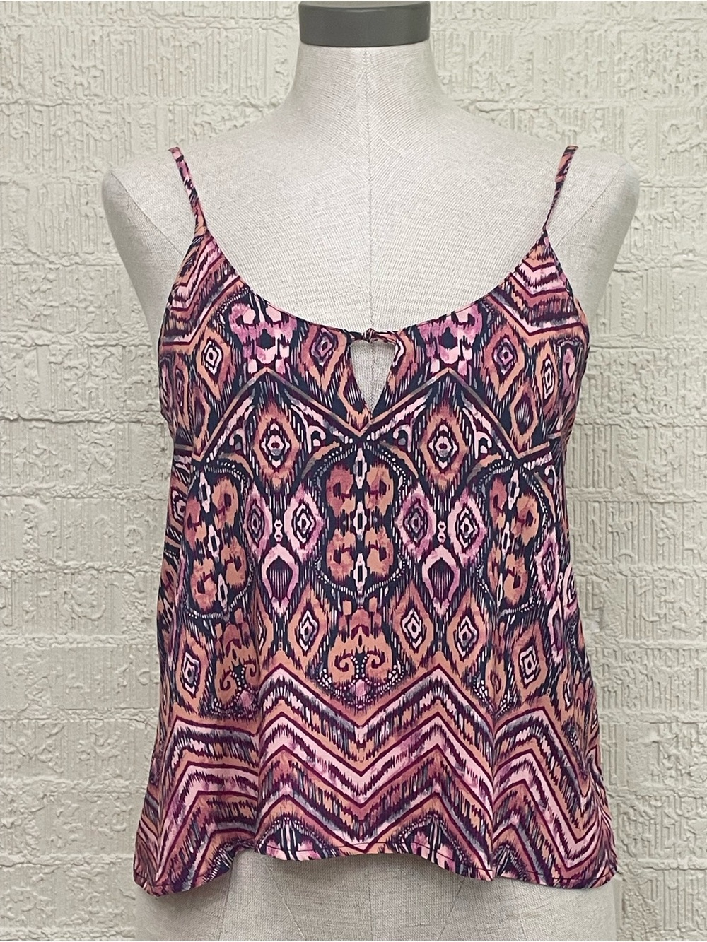 Salt Life Pink & Navy Ikat Spaghetti Strap Camisole